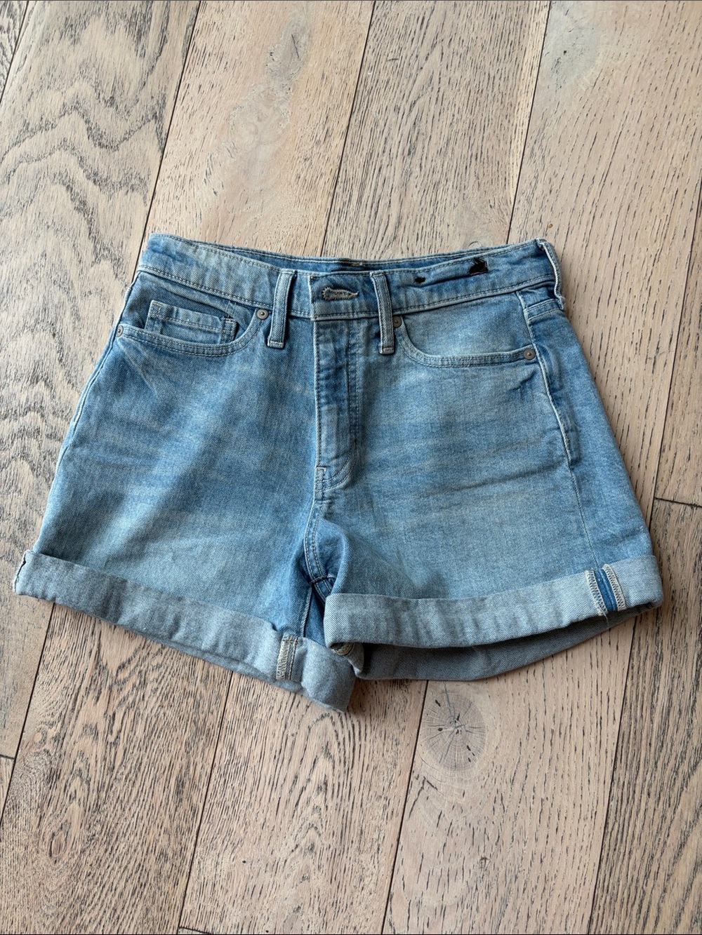 Banana Republic Light Wash Denim Roll-Cuff Shorts
